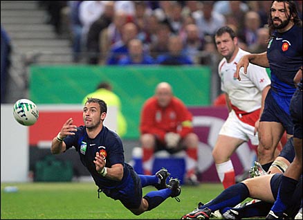 France's scrum-half Jean-Baptiste Elissa