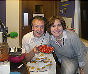 tom and alison with strawberry dish