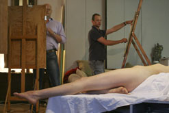 A life drawing class