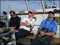 Three crew snoozing