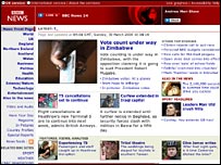 A graphic of the BBC News website