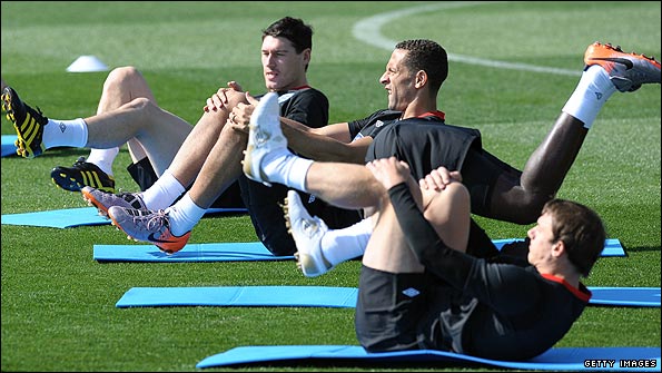 Ferdinand in training before his injury