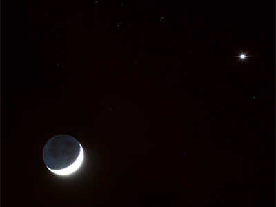 Crescent moon with Venus by Liam Reardon