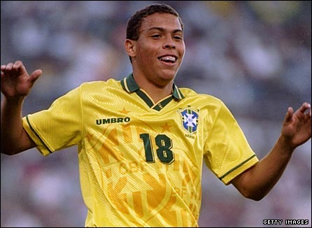 Ronaldo playing for Brazil back in 1994
