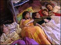 Chloe and friends at a sleepover