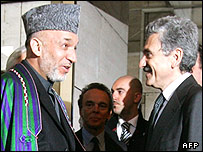 حامد کرزی و ماسيمو دالما وزير خارجه ايتاليا