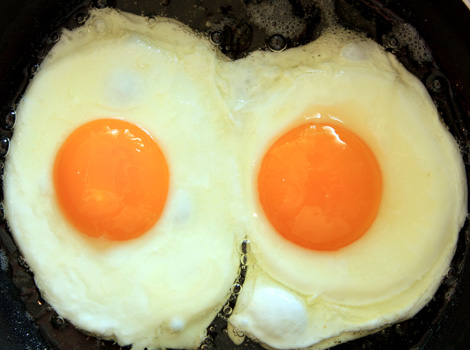 Eggs in a pan