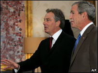 Blair e Bush no Hotel Gleneagles, na Escócia