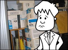 Tim in the stockroom