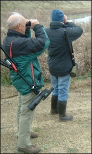 John Banks & Tony Paignton observe the sand works