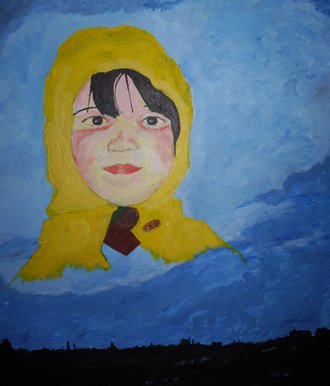 city night with massive face