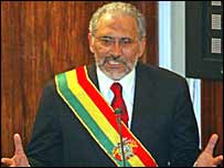 Bolivya'nın cumhurbaşkanı Carlos Mesa