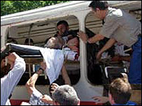 Autobus, v němž vybuchla bomba