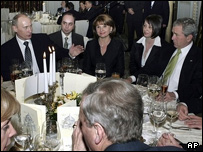 بوش راست و پوتین چپ