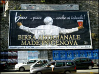 Outdoor com anúncio da cerveja Bicu. Cortesia: Agência Lever