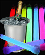Champagne and glow sticks