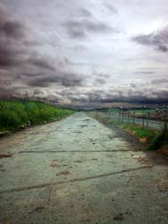 Rubble strewn runway