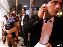 Moradores de Lima logo após o terremoto