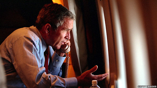 George W. Bush a bordo del Air Force One