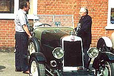 Tom Delaney (right) with his Lea Francis - still going strong