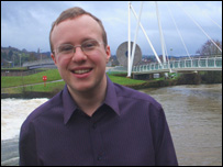 Danny Lawrence next to the River Exe