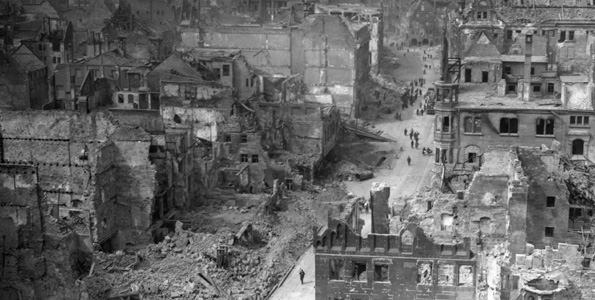 Nuremberg in 1945 after it was heavily bombed by the Allies. Getty Images