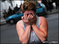 یک زن اهل گرجستان، پس از حمله هوایی روسیه به شهر گوری