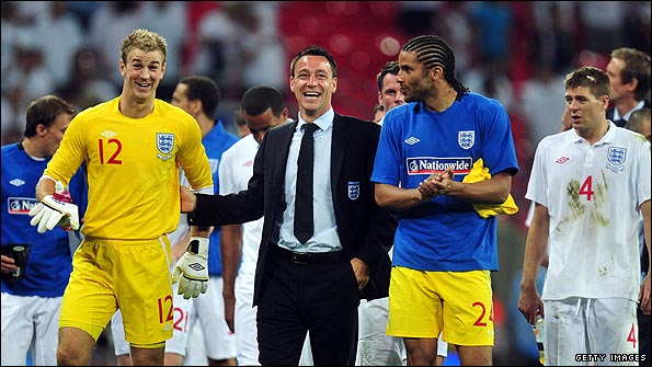 England players enjoy a lap on honour at Wembley