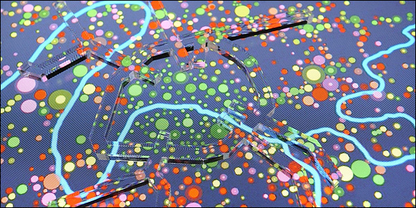 A coloured map of Paris by British architect Richard Rogers