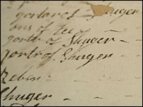 Detail of entry in sugar trade logs.