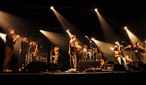 Bellowhead performing at Cambridge Folk Festival 2009.