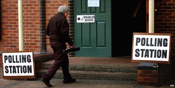 Man enters polling station