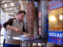 Vendedor de kebab em Istambul