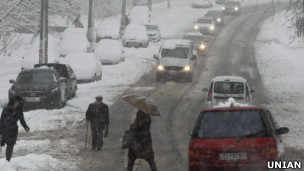 снегопад в Киеве 