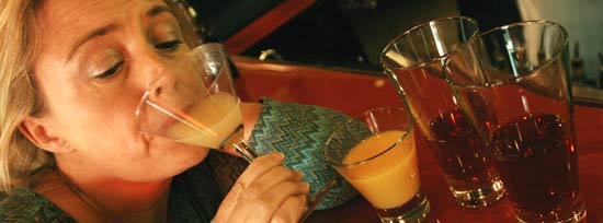 Woman drinking alcohol