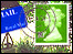 Stamp on a postcard