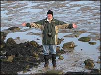 Ray tests the depth of the River Crouch