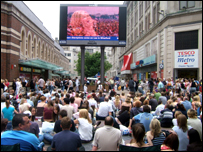 Big Screen in Liverpool's Clayton Sq.
