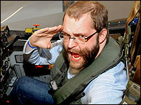 Russell Walker in flight simulator