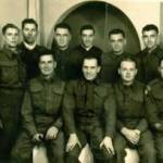 WHERE ARE THEY NOW? The Band of Brothers. No 2 Section, 72 Field Company, Royal Engineers. Back L to R: Maurice (Surname?), Jim Goody, Fred Riddle, Joe Tag, Titch Jones, Cpl Bert Stocks, Roy Young, Harry Jones. Front L to R: Jim McConnel, Jimmy Love, Stan Fisher, Micky Mathews,