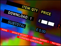 Página onde está o álbum 'In Rainbows'