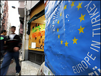 İstanbul'da AB yanlısı bir poster