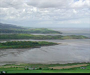 Aerial picture of the coast near Palnackie