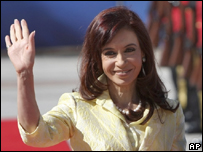 A presidente da Argentina, Cristina Kirchner