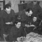 Picture of Margaret, in foreground with colleagues somewhere in England Picture of Margaret, in foreground with colleagues somewhere in England