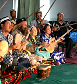 Uyghur musicians from Shache, in the Xinjiang region of China