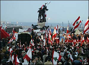 Opoziční demonstrace v Bejrútu