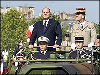 Президент Шірак на параді в Парижі