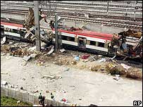 Місце вибуху у Мадриді