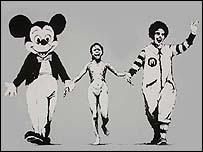 Obra de Banksy exposta em Los Angeles